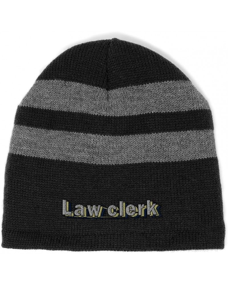 Custom Striped Beanie for Men & Women Law Clerk Acrylic Fleece Skull Cap Hats 1 Size Black Design Only $14.99 Skullies & Beanies