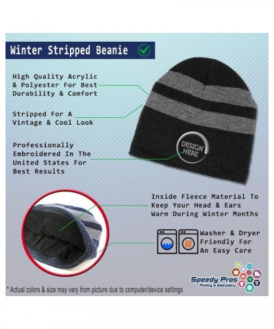 Custom Striped Beanie for Men & Women Law Clerk Acrylic Fleece Skull Cap Hats 1 Size Black Design Only $14.99 Skullies & Beanies