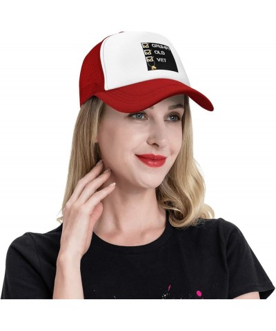 Grumpy Old Vet Grumpy Vet Unisex Baseball Cap Vintage Men Women Low Profile Trucker Hats Adjustable Black Red $10.32 Baseball...