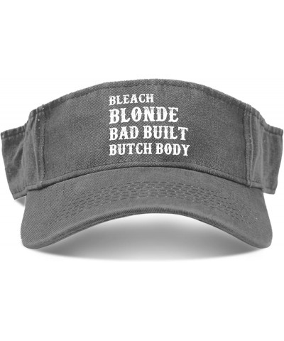 Bleach Blonde Bad Built Burch Body Cap Visors for Adult Ponytail Cap Funny Sun Protection Light Grey $12.16 Visors