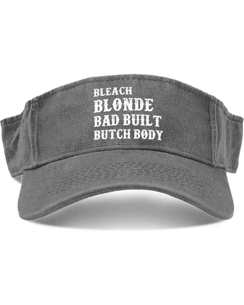 Bleach Blonde Bad Built Burch Body Cap Visors for Adult Ponytail Cap Funny Sun Protection Light Grey $12.16 Visors