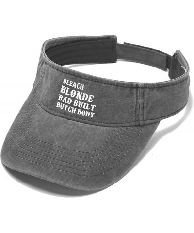 Bleach Blonde Bad Built Burch Body Cap Visors for Adult Ponytail Cap Funny Sun Protection Light Grey $12.16 Visors