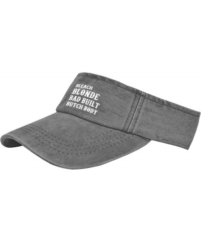 Bleach Blonde Bad Built Burch Body Cap Visors for Adult Ponytail Cap Funny Sun Protection Light Grey $12.16 Visors