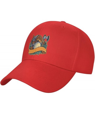 Animal Pangolin Warrior Baseball Cap for Men Women Classic Adjustable Golf Dad Hat Red $13.28 Baseball Caps