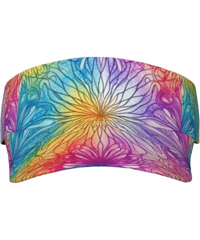 Sport Sun Visor Hats Adjustable Empty Top Baseball Cap Outdoor Patriotic Ball Caps for Women and Men Tie Dye8) $9.52 Visors