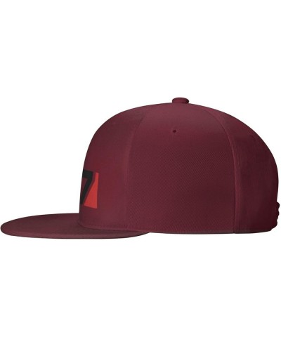 Mass E-Ffect N7 Hats for Men Flat Bill Fitted Caps Hiphop Rap Adjustable Baseball Trucker Dad Hat Dark Red $12.75 Baseball Caps