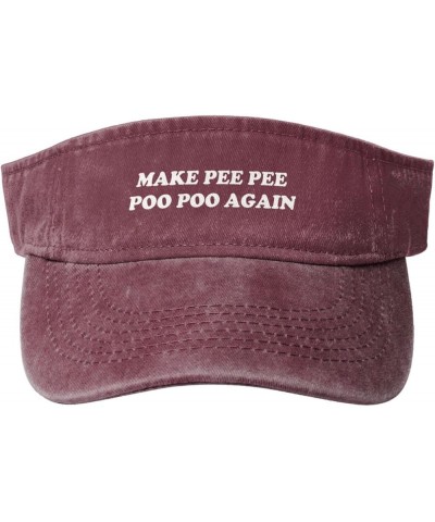 Make Pee Pee Poo Poo Again Sports Sun Visor Hat for Men Women,Empty Top Sun Hats Topless Cap,Black Red $12.25 Visors