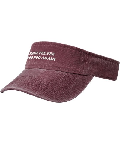 Make Pee Pee Poo Poo Again Sports Sun Visor Hat for Men Women,Empty Top Sun Hats Topless Cap,Black Red $12.25 Visors