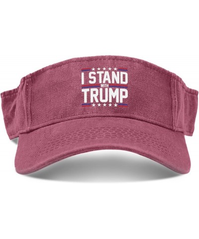 I Standd with Trump Visor for Men Hat Sun Visors for Adult Sun Visor Hat Funny Biden Sports Visor Hat Deep Rose $10.59 Visors