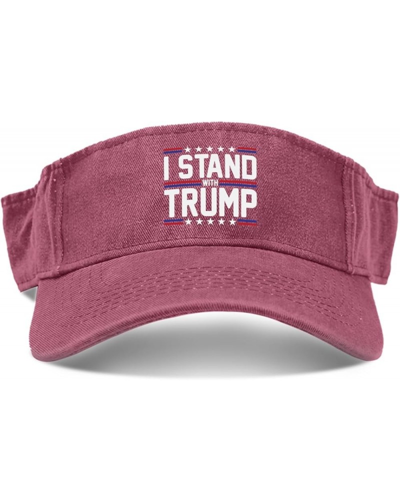 I Standd with Trump Visor for Men Hat Sun Visors for Adult Sun Visor Hat Funny Biden Sports Visor Hat Deep Rose $10.59 Visors