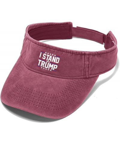 I Standd with Trump Visor for Men Hat Sun Visors for Adult Sun Visor Hat Funny Biden Sports Visor Hat Deep Rose $10.59 Visors