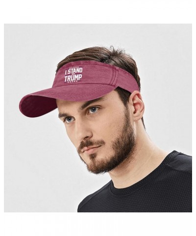 I Standd with Trump Visor for Men Hat Sun Visors for Adult Sun Visor Hat Funny Biden Sports Visor Hat Deep Rose $10.59 Visors