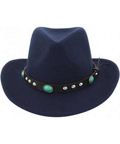 Classic Woven Men Hat Outdoor Cowboy Cattleman Hat Women's Winter Baseball Caps Christmas Hat Women Navy $9.33 Cowboy Hats