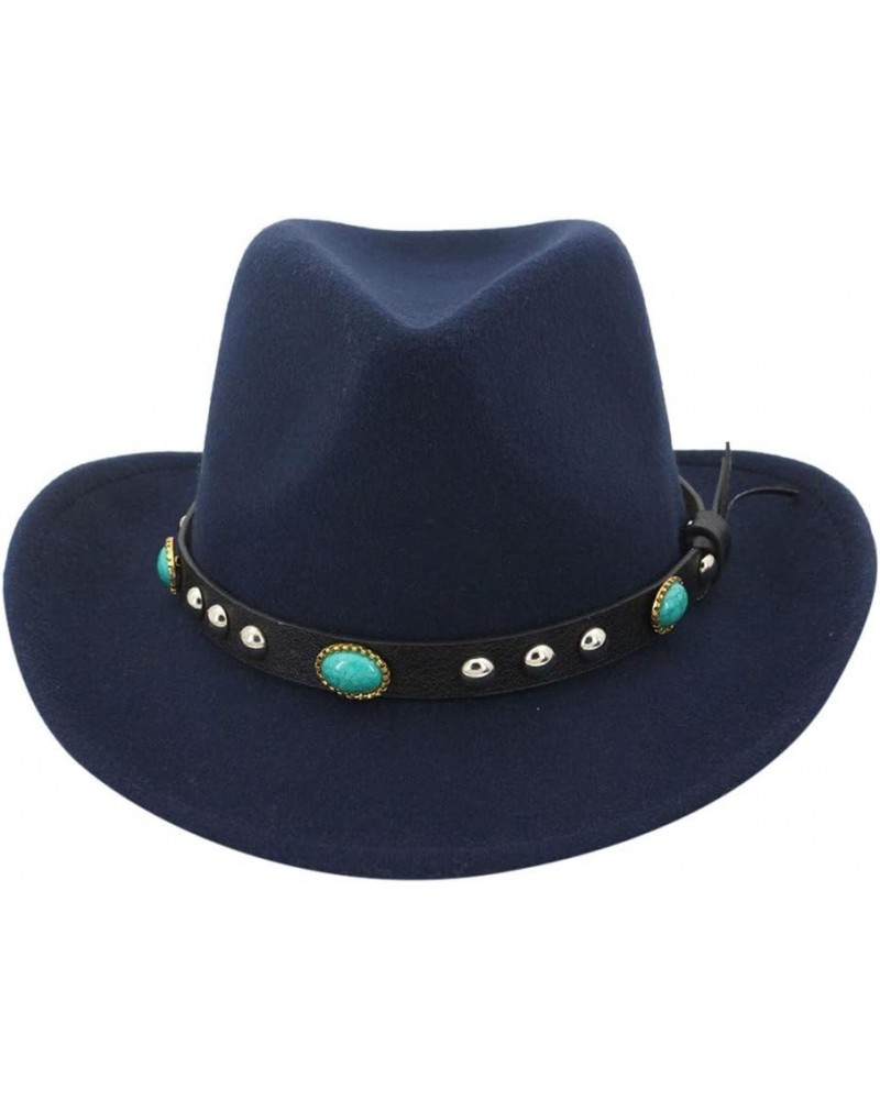 Classic Woven Men Hat Outdoor Cowboy Cattleman Hat Women's Winter Baseball Caps Christmas Hat Women Navy $9.33 Cowboy Hats