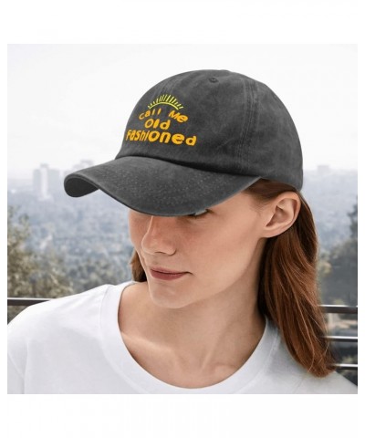 Baseball Cap Men Whiskey Athletic Hat for Women Low Profile Caps Trendy Call Me Old Fashioned Baseball Cap Women Pigment Blac...