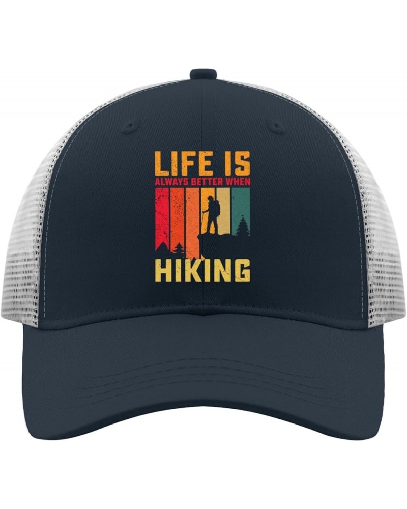 Ball Cap Hiking Lover Gift Snapback Trucker Hats for Mens Trucker Hats Snapback Vintage Youth Trucker Cap Marine Blue $13.35 ...