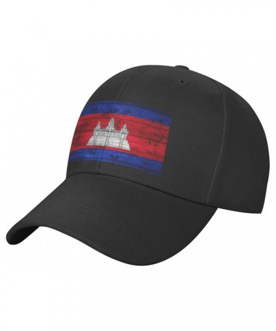 Classics Baseball Cap Cambodia Flag Caps Adjustable for Women Men Black $13.92 Baseball Caps