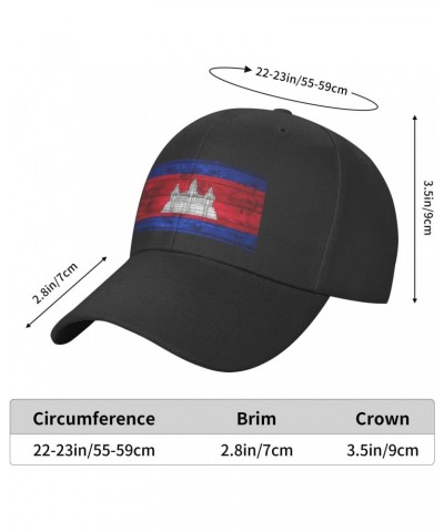 Classics Baseball Cap Cambodia Flag Caps Adjustable for Women Men Black $13.92 Baseball Caps