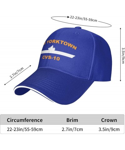 USS Yorktown CVS-10 Unisex Baseball Caps Sandwich Caps Casual hat Blue $11.27 Baseball Caps