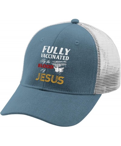 Fully Vaccinated by The Blood of Jesus Christ Hats Jesus Hat for Womens Mens AllBlack Sun Hat Cowboy Hat Skyblue $12.18 Sun Hats