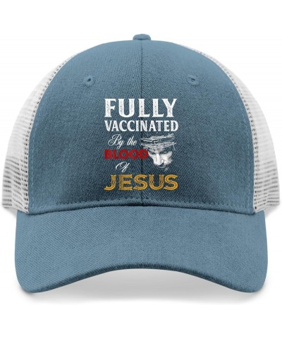 Fully Vaccinated by The Blood of Jesus Christ Hats Jesus Hat for Womens Mens AllBlack Sun Hat Cowboy Hat Skyblue $12.18 Sun Hats