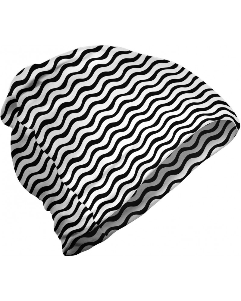 Unisex Beanie, Horizontal Wavy Streaks, Hiking Outdoors $16.42 Skullies & Beanies