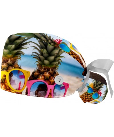 2-Pc Gourd Shaped Working Cap,Fisherman Hat with Buttons and Cotton Sweatband,Beach Sea Funny Pineapple $12.48 Skullies & Bea...