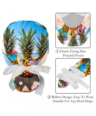 2-Pc Gourd Shaped Working Cap,Fisherman Hat with Buttons and Cotton Sweatband,Beach Sea Funny Pineapple $12.48 Skullies & Bea...