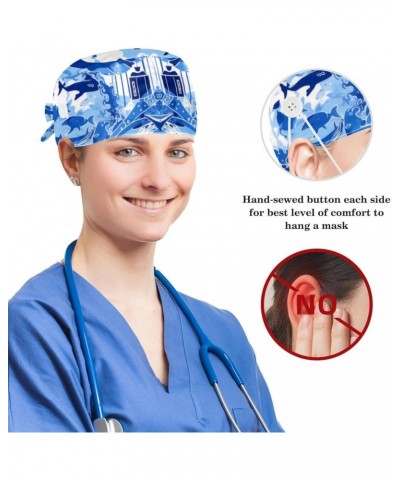 Nursing Hats,Working Cap with Buttons and Cotton Sweatband C683n9wmos $8.36 Skullies & Beanies