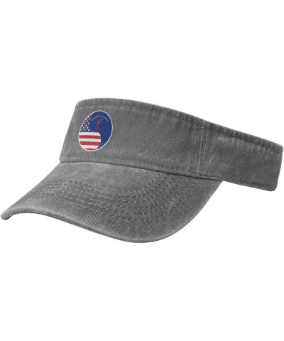 Yin Yang Flag Combination of America and Alabama Sun Visor Hats for Women Men Adjustable Cotton Sun Hat Golf Cap Gray $12.90 ...