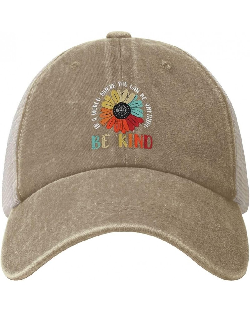 in A World Where You Can Be Anything BE Kind LGBT Rainbow Cowboy Hat Men Vintage Mesh Baseball Cap Women Sun Hat Black Natura...