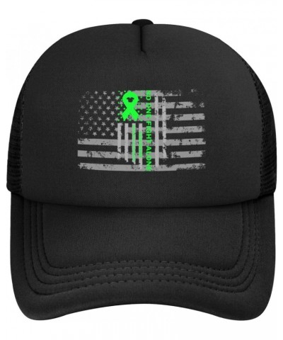 Klinefelter Syndrome Awareness America Flag Green Ribbon Baseball Cap Adjustable Casual Mesh Hats Duck Tongue Hat for Men Wom...