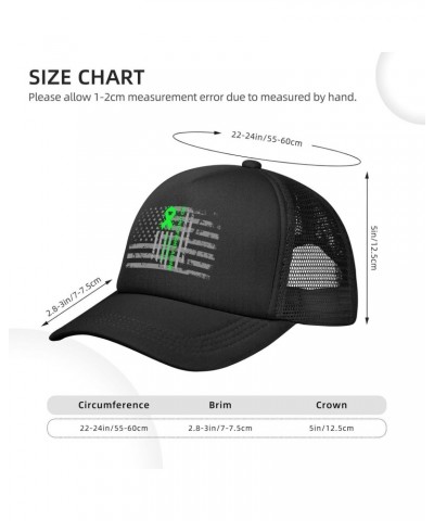 Klinefelter Syndrome Awareness America Flag Green Ribbon Baseball Cap Adjustable Casual Mesh Hats Duck Tongue Hat for Men Wom...