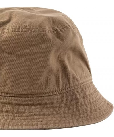 Mens Bucket Hat Rhode Island - RI Embroidered Washed Cotton Classic Bucket Hat Khaki $14.29 Bucket Hats