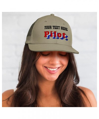 Custom Custom Trucker Hat Baseball Cap Pilot Aviation Cotton Aviator Dad Hats for Men & Women Khaki Personalized Text Here $1...