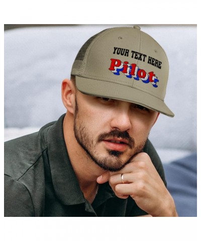 Custom Custom Trucker Hat Baseball Cap Pilot Aviation Cotton Aviator Dad Hats for Men & Women Khaki Personalized Text Here $1...