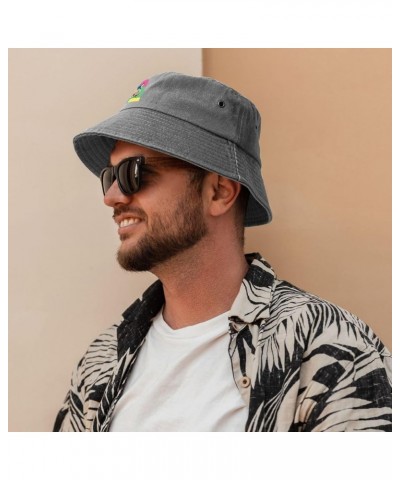 Artistic Portrait Cat Bucket Hat for Men Women Outdoor Washed Cotton Sun Hats Travel Beach Hat Gray $10.76 Bucket Hats