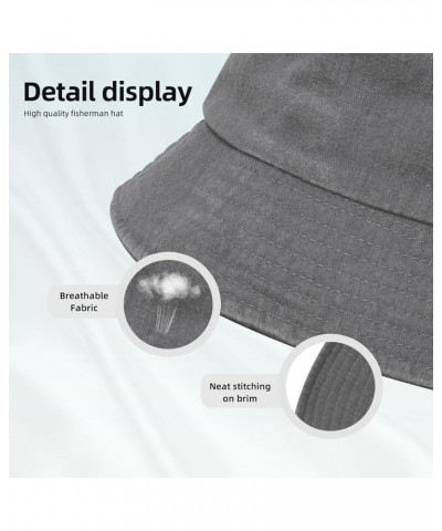 Artistic Portrait Cat Bucket Hat for Men Women Outdoor Washed Cotton Sun Hats Travel Beach Hat Gray $10.76 Bucket Hats