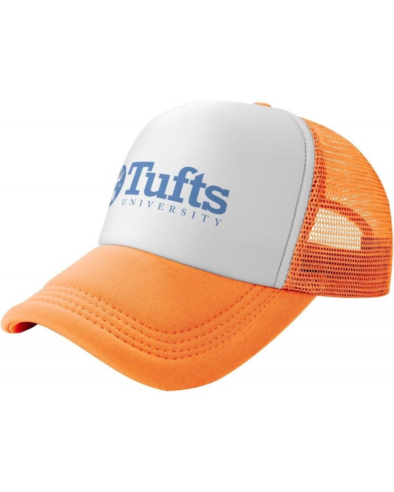 Tufts University Logo Trucker Hats for Both Men and Women - Mesh Baseball Snapback Hats Orange $8.82 Baseball Caps