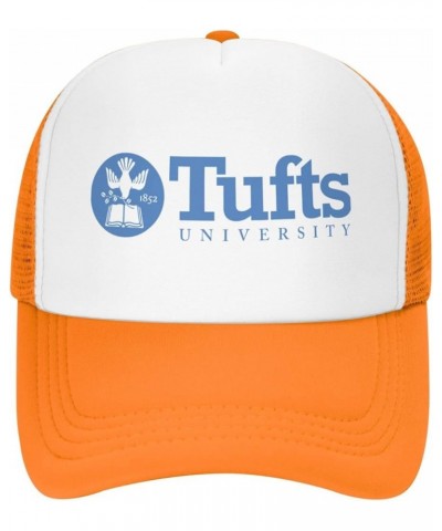 Tufts University Logo Trucker Hats for Both Men and Women - Mesh Baseball Snapback Hats Orange $8.82 Baseball Caps