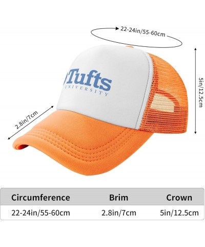 Tufts University Logo Trucker Hats for Both Men and Women - Mesh Baseball Snapback Hats Orange $8.82 Baseball Caps