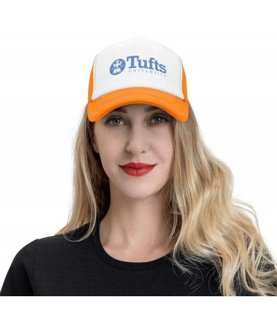 Tufts University Logo Trucker Hats for Both Men and Women - Mesh Baseball Snapback Hats Orange $8.82 Baseball Caps