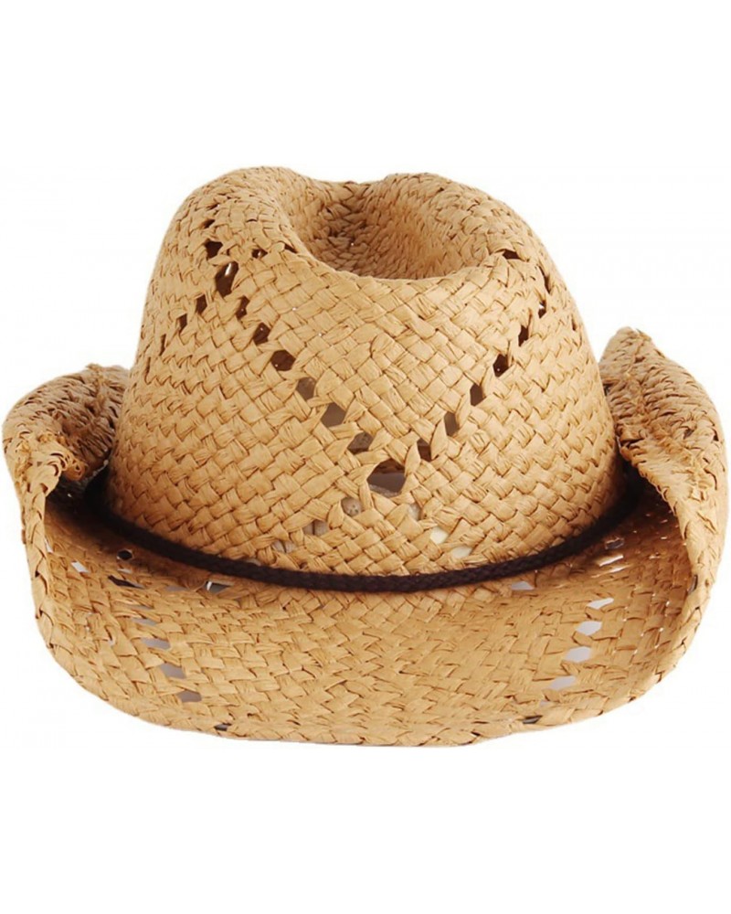 Men & Womens Straw Beach Sun Hat Packable Summer Cowboy Straw Hats with Wind Lanyard. Brown $16.27 Sun Hats