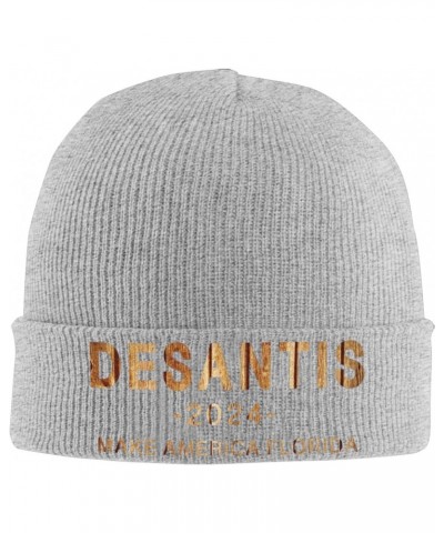 Trump Desantis 2024 Knit Hats Winter Warm Chunky Beanie Hat for Men Women Gray $14.06 Skullies & Beanies