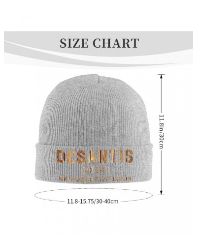 Trump Desantis 2024 Knit Hats Winter Warm Chunky Beanie Hat for Men Women Gray $14.06 Skullies & Beanies