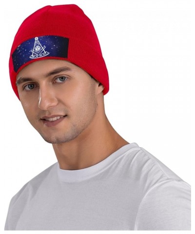 Freemason Past Master Knit Hats Winter Warm Chunky Beanie Hat for Men Women Red $13.55 Skullies & Beanies