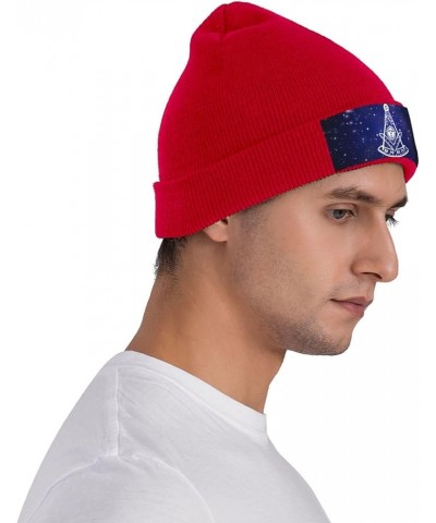 Freemason Past Master Knit Hats Winter Warm Chunky Beanie Hat for Men Women Red $13.55 Skullies & Beanies