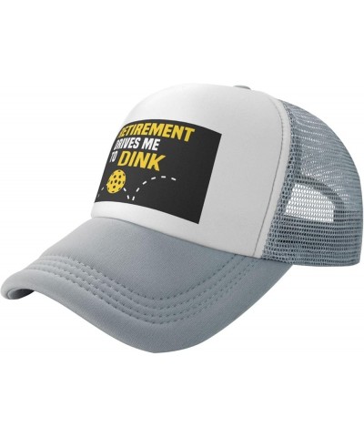 Retirement Drives Me to Dink Pickleball Trucker Hat - Mesh Baseball Snapback Cap for Men Or Women Outdoors Black Gray $15.24 ...