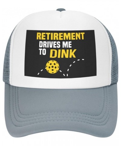 Retirement Drives Me to Dink Pickleball Trucker Hat - Mesh Baseball Snapback Cap for Men Or Women Outdoors Black Gray $15.24 ...