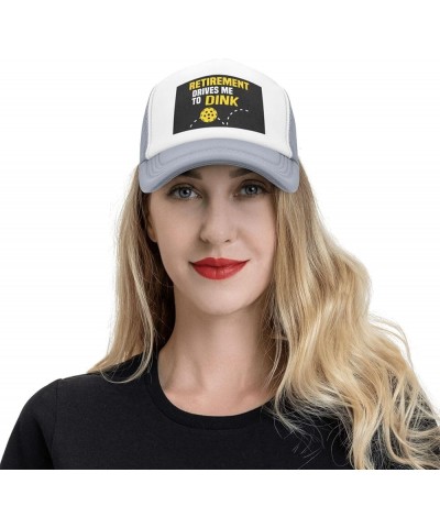 Retirement Drives Me to Dink Pickleball Trucker Hat - Mesh Baseball Snapback Cap for Men Or Women Outdoors Black Gray $15.24 ...